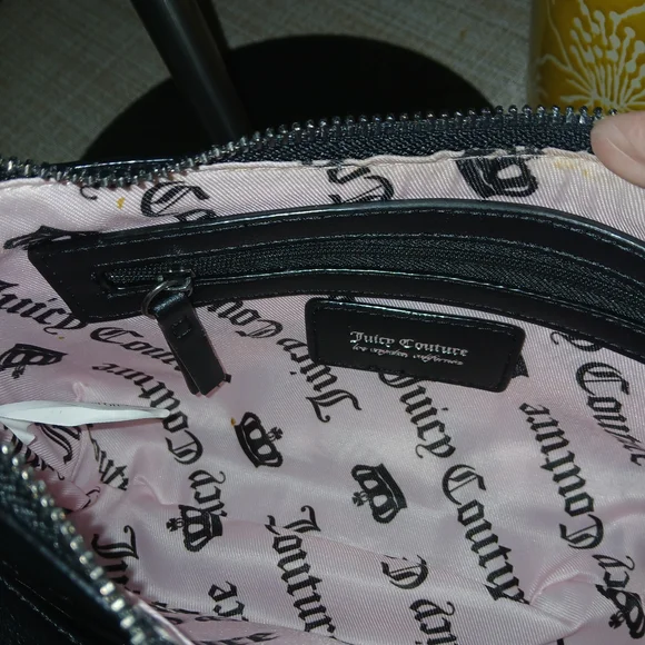 Juicy Couture Black Patent Shoulder Bag with Crown Detail - Picture 6 of 8